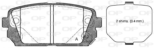 OPEN PARTS stabdžių trinkelių rinkinys, diskinis stabdys BPA1303.02